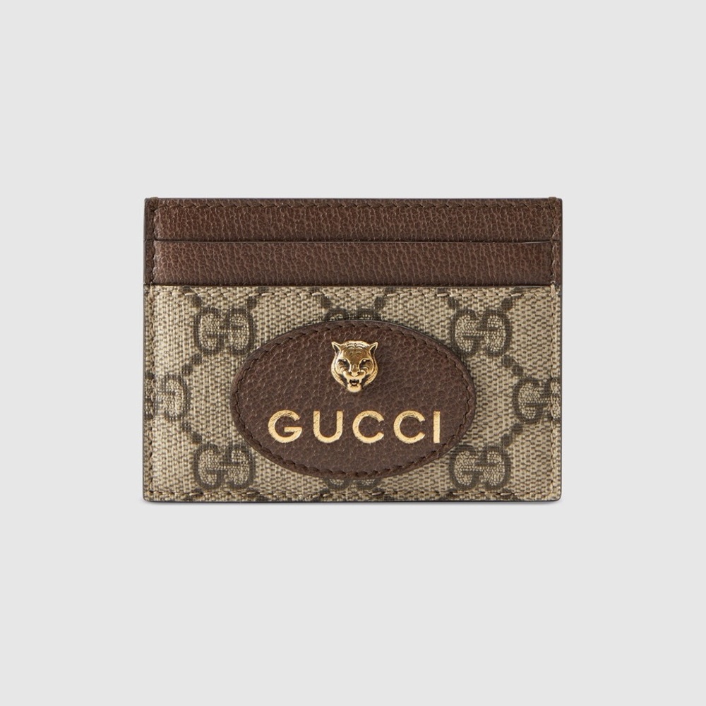 GUCCI Neo Vintage GG Supreme Card Case, Beige, GG Canvas